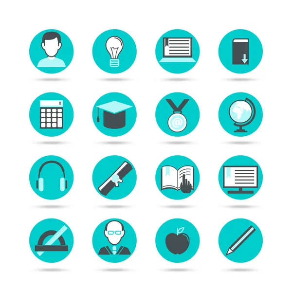 Learning Flat Icon Set — Stock Vector
