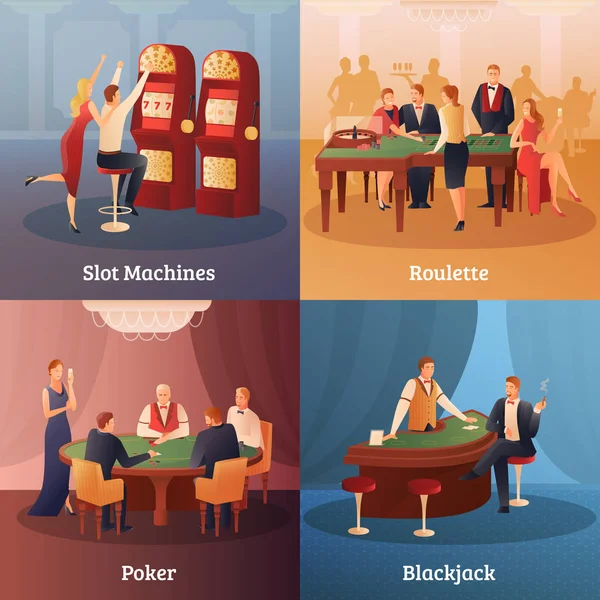 Casino-konceptet ikoner Set — Stock vektor