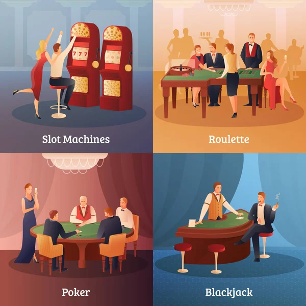 Casino kavramı Icons Set — Stok Vektör