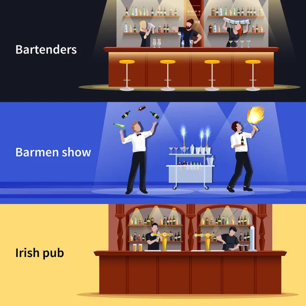 Cocktail mensen Banner Set — Stockvector