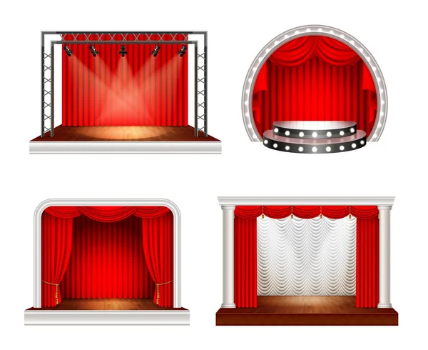 Conjunto de design de palco realista —  Vetores de Stock