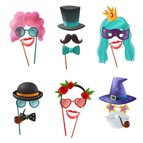 Carnaval accessoires set — Stockvector