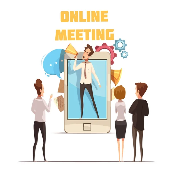 Çevrimiçi Toplantı Kavramı — Stok Vektör