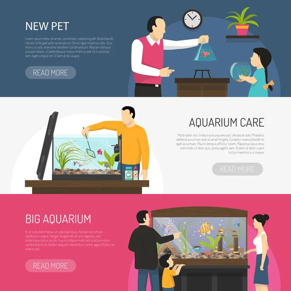 Ensemble de bannières d'aquarium — Image vectorielle