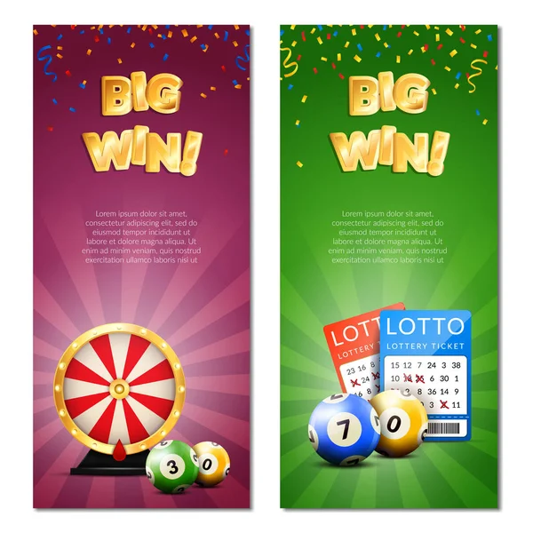 Banners verticales de lotería de bingo — Vector de stock