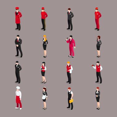 Misafirperverlik personel karakter koleksiyonu