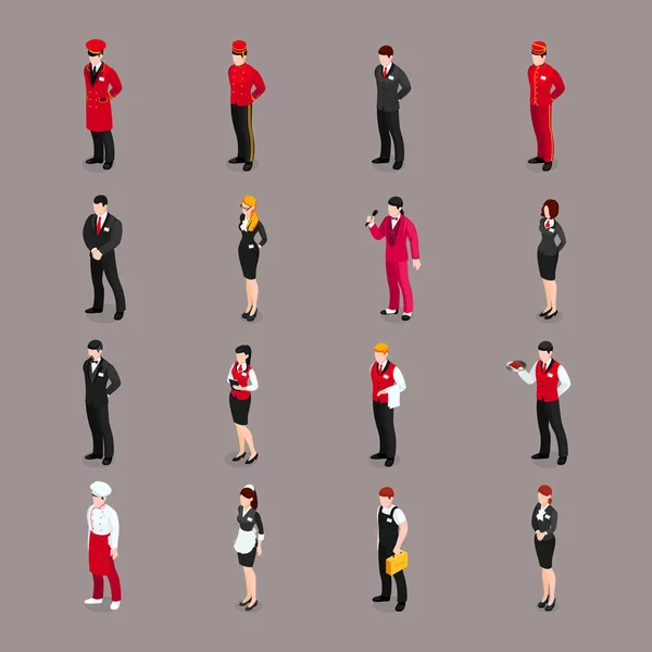 Hospitality Staff Characters Collection — Stock Vector