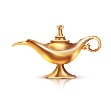 Aladdin lambayı izole kompozisyon