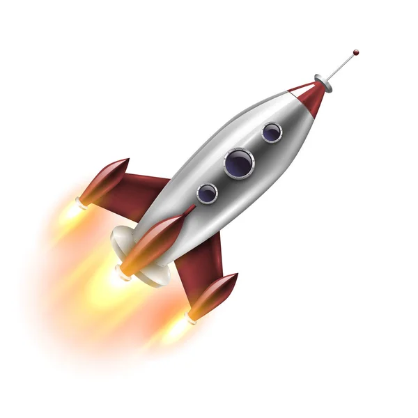 Isolated Realistic Rocket — Stock Vector