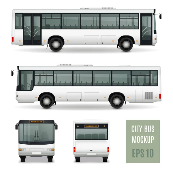 Stadtbus realistische Werbevorlage — Stockvektor