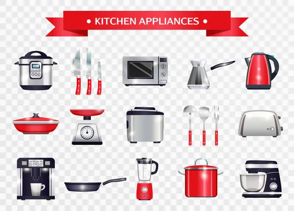 Electrodomésticos de cocina conjunto — Vector de stock