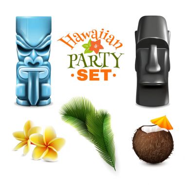 Hawaiian Party Elements Collection clipart