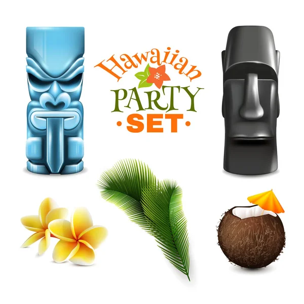 Hawaiian Party Elements Collection (em inglês) — Vetor de Stock