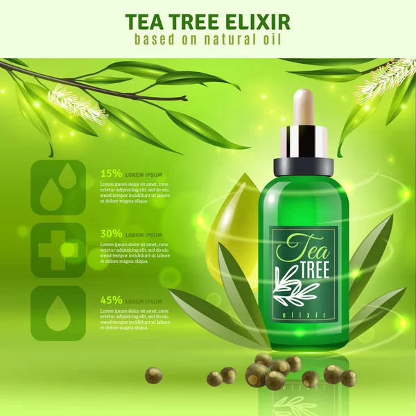 Tea Tree olie achtergrond — Stockvector