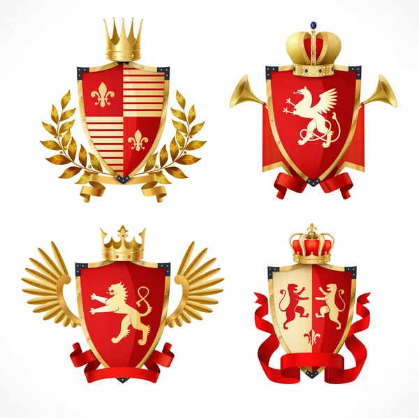 Heraldic Coat Of Arms Set — Stock Vector