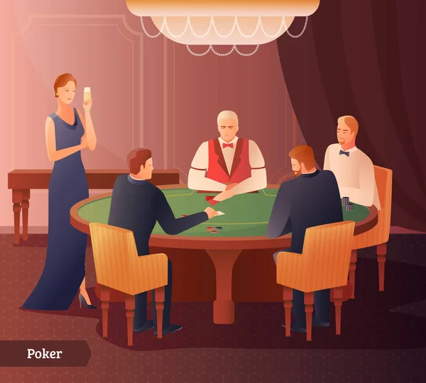 Ilustración de Casino y Poker — Vector de stock