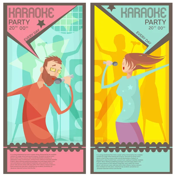 Biglietti per la festa del karaoke — Vettoriale Stock
