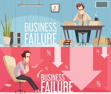 Business Failure 2 Retro Cartoon Posters  clipart