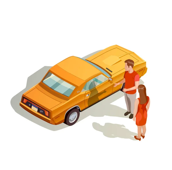 Car Kit Isometric Composition — Stock Vector