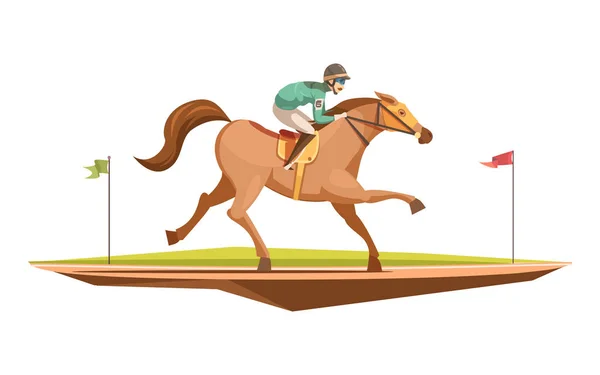 Horse Riding Retro Design Concept — Stock Vector