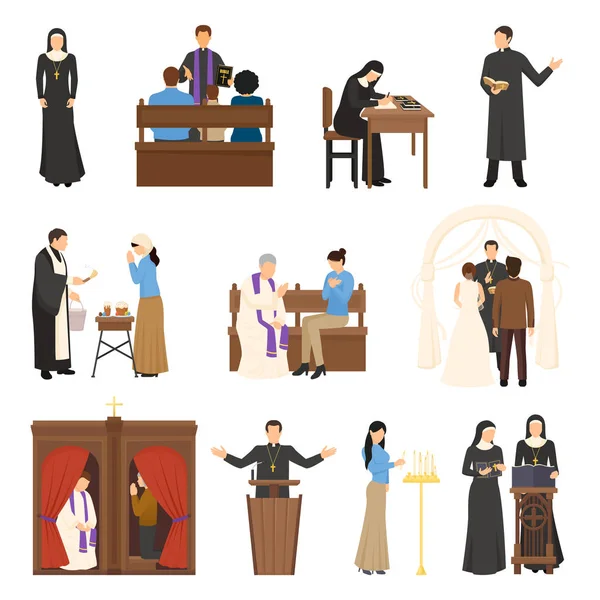 Conjunto de personajes de religión — Vector de stock