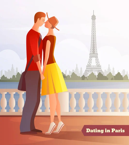 Dating In Parijs achtergrond — Stockvector