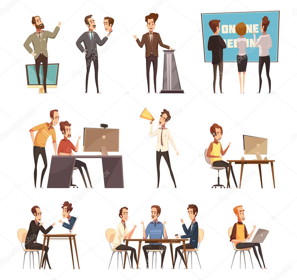  Online Meeting Icons Set