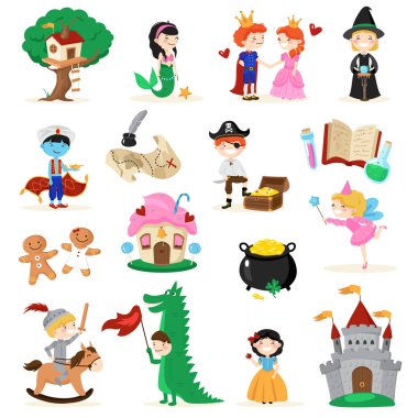Fairytale karakter karikatür Set