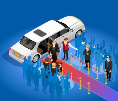 Müzik Ödülü ünlü Limousin izometrik çizimde 