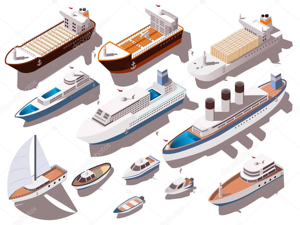 Ships Isometric Set