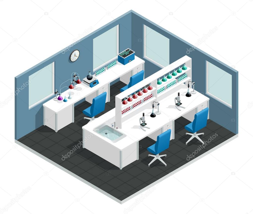 Scientific Laboratory Isometric Interior