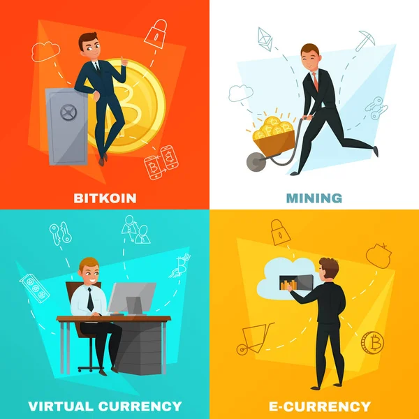 Cryptocurrency bitcoin koncepció — Stock Vector