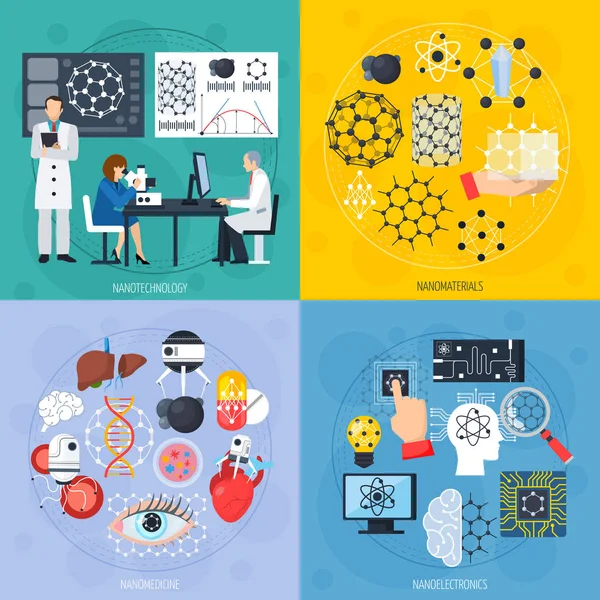 Concepto de diseño de nanotecnologías — Archivo Imágenes Vectoriales