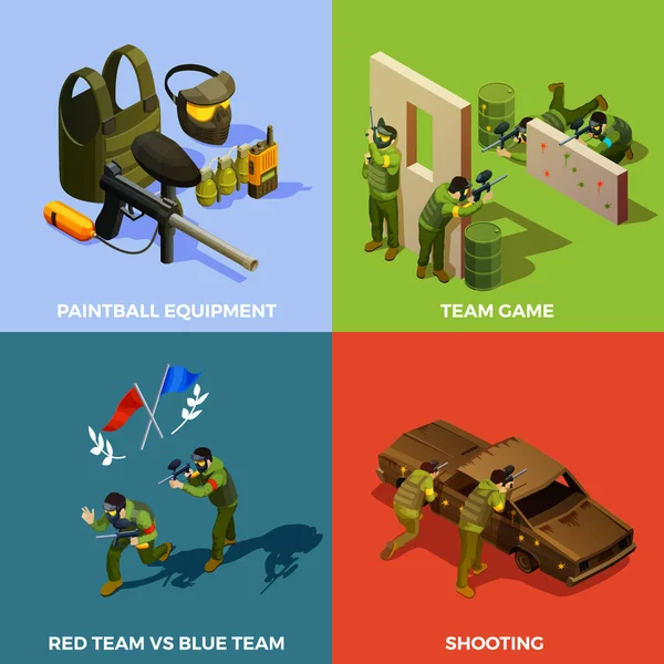 Concepto de diseño del equipo de Paintball — Archivo Imágenes Vectoriales