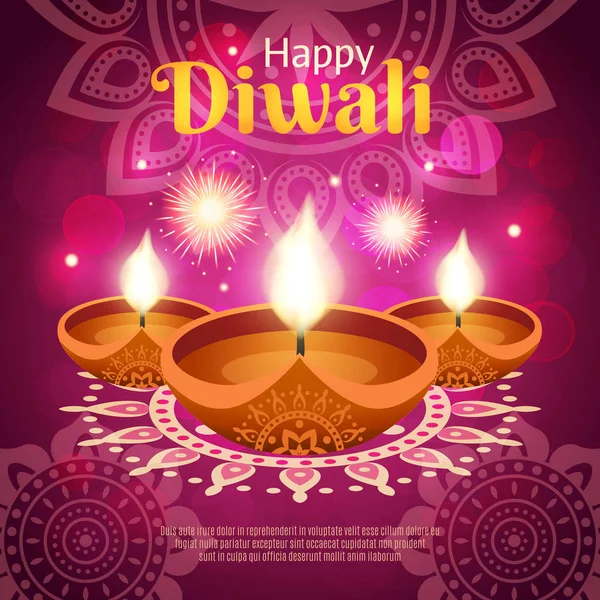 Diwali Ilustración realista — Vector de stock