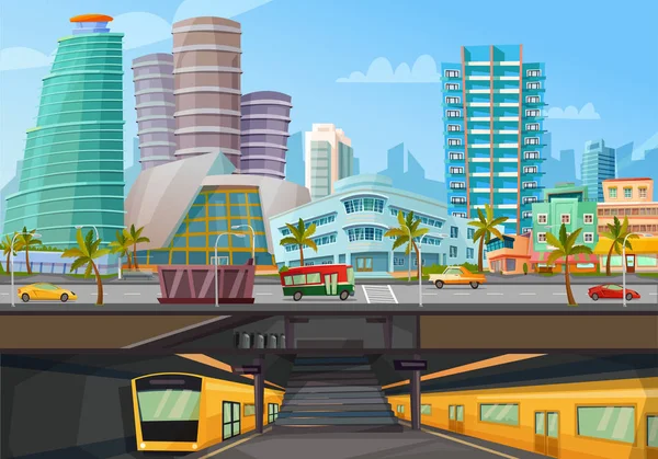 Miami Downtown Metro Rail Poster — Stockvector