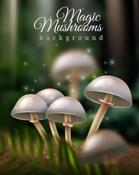 Magic Mushrooms Background — Stock Vector