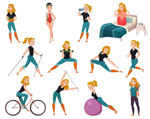 Healthy Lifestyle Icon Set — Stock Vector