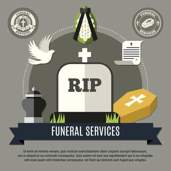 Funeral Services Concept — Stock Vector