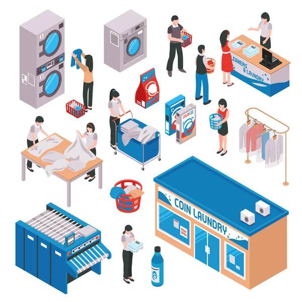 Isometric Laundry Icon Set — Stock Illustration Isometric Laundry Icon Set Royalty Free Stock Vectors