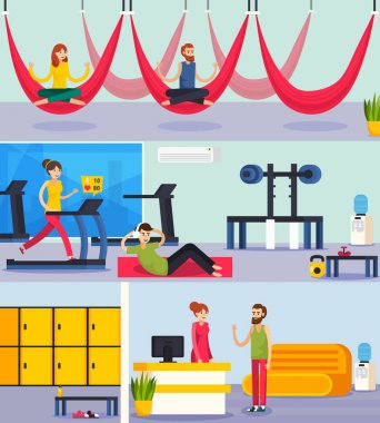 Fitness Eğitim insanlar dik kompozisyon