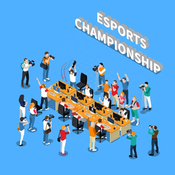 ESports Championship isometrische samenstelling — Stockvector