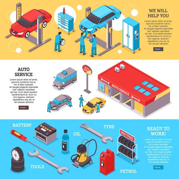 Bandeiras de serviço automático —  Vetores de Stock