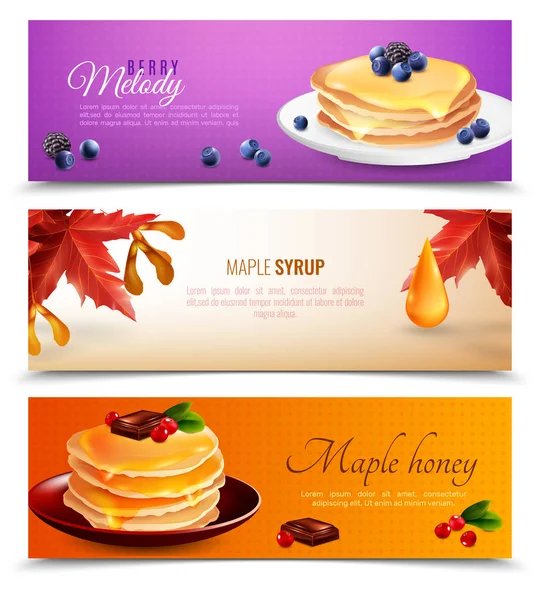 Maple Syrup Banners Set — Stock Vector
