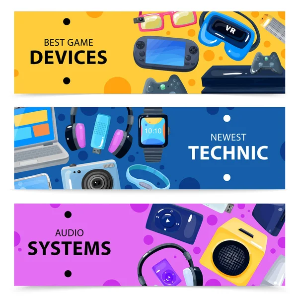 Smart Technics Banners Set — Stock vektor