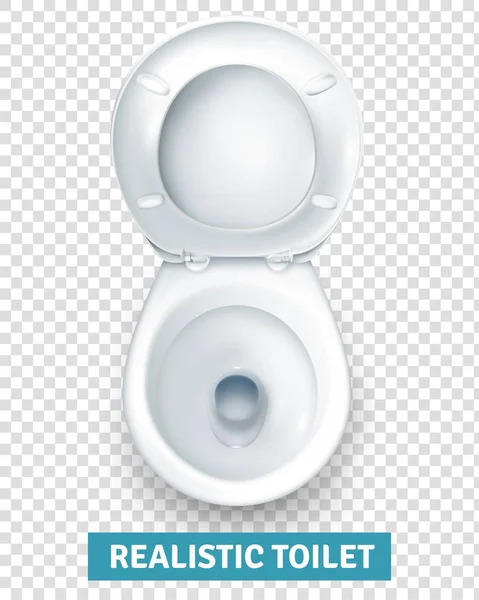 Bol de toilette blanc réaliste vue du dessus — Image vectorielle