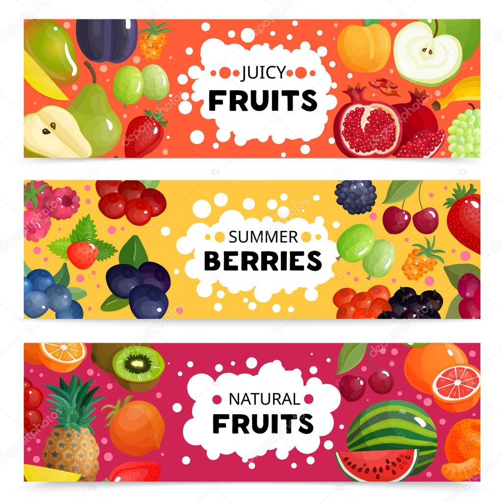 Fruits And Berries Banners