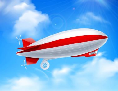 Gökyüzü kompozisyon üzerinde Zeppelin