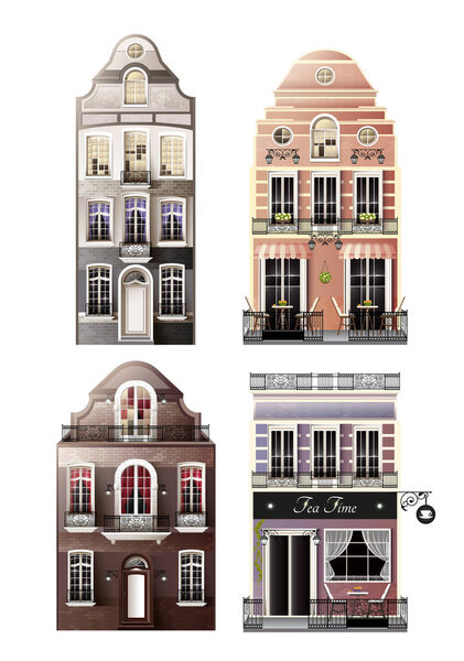 Variations Of Old European Facade Houses
