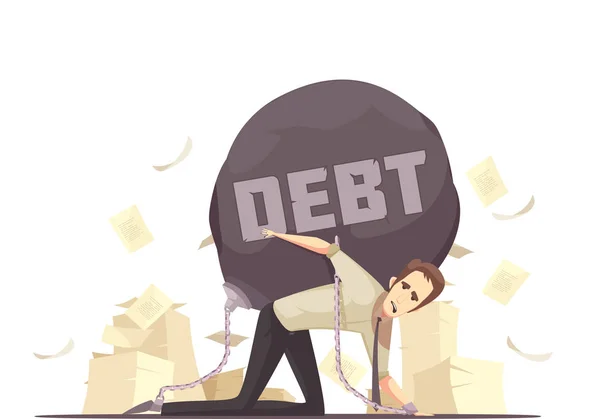 Icono de dibujos animados de deuda de fracaso empresarial — Vector de stock
